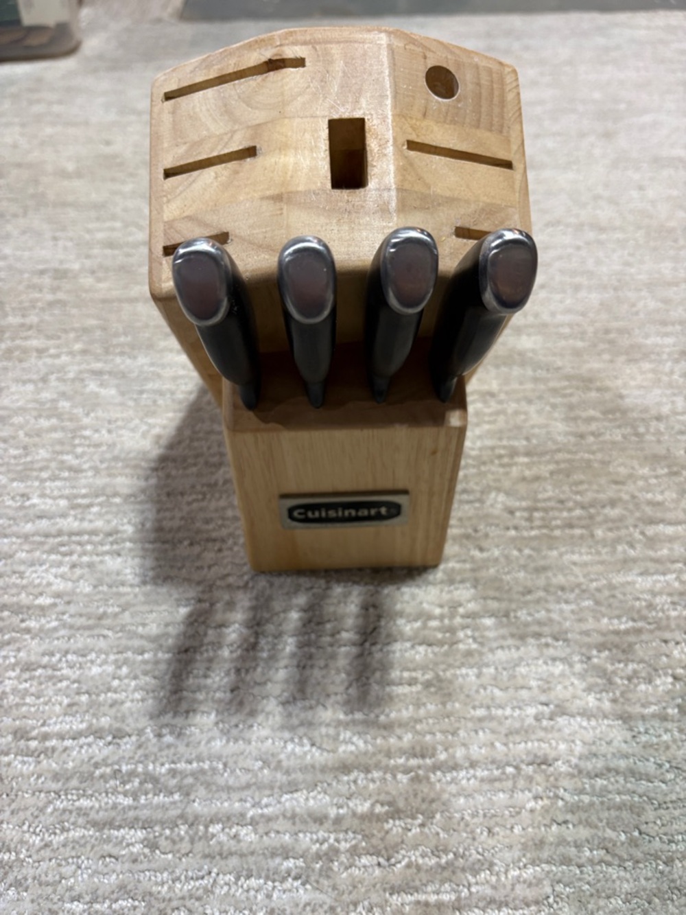 Cuisinart Wood Knife Block with 4 Steak Knives  with Steel-Top Handles